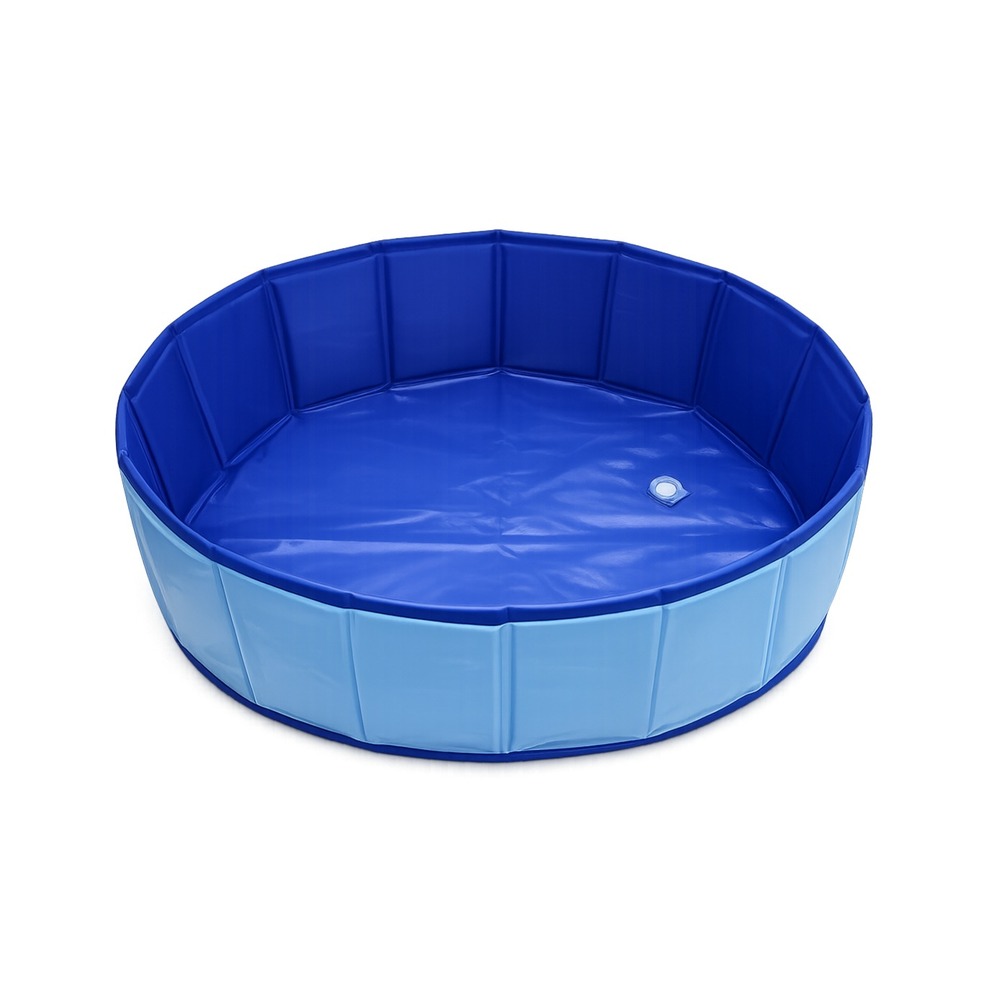 Blue PVC Foldable Pet Pool Size S Small Dog Cat Bathing Wading Tub Portable